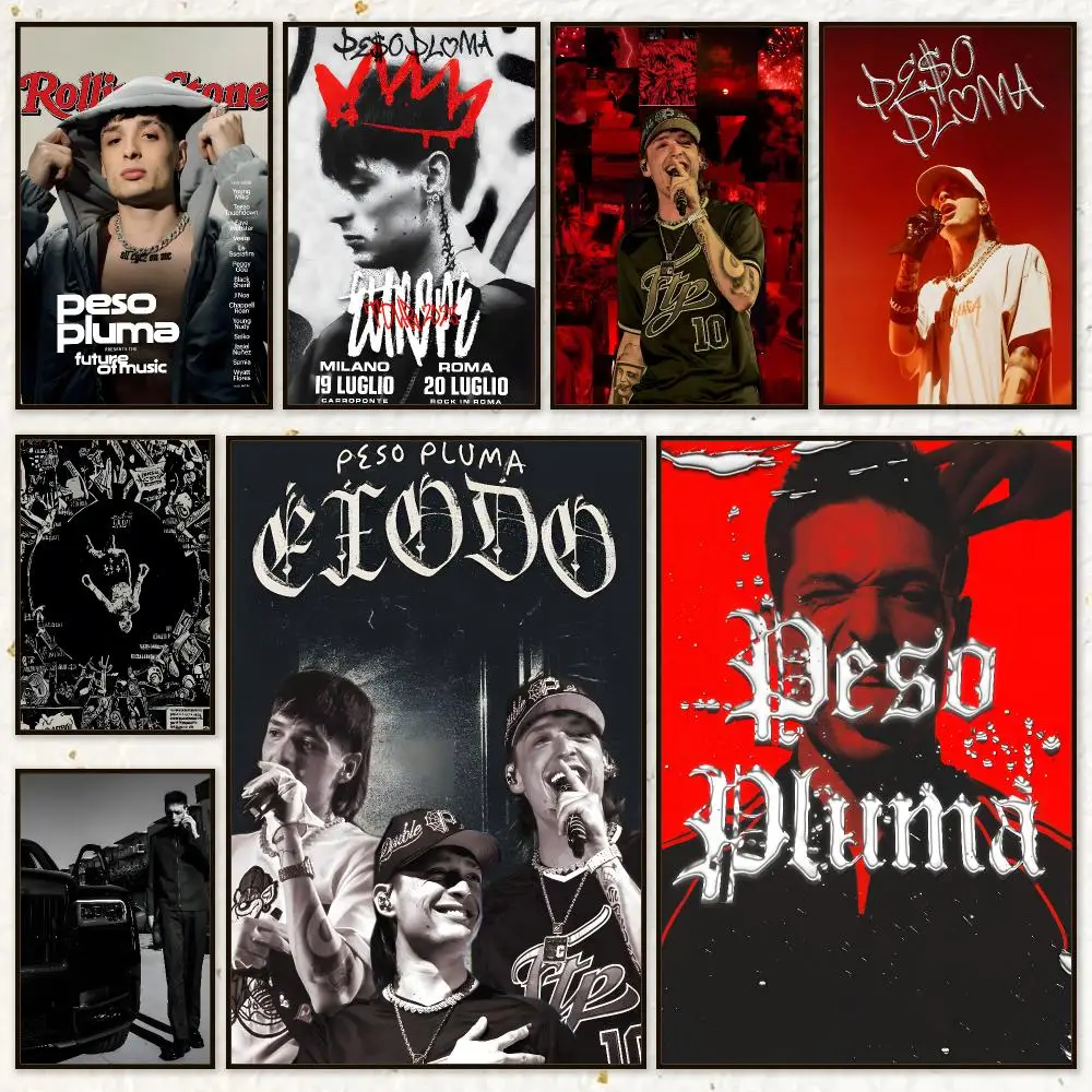 Singer Pop Peso Pluma Poster HD Waterproof Wall Art Posters Self Adhesive Bedroom Living Room Home Decor Gift