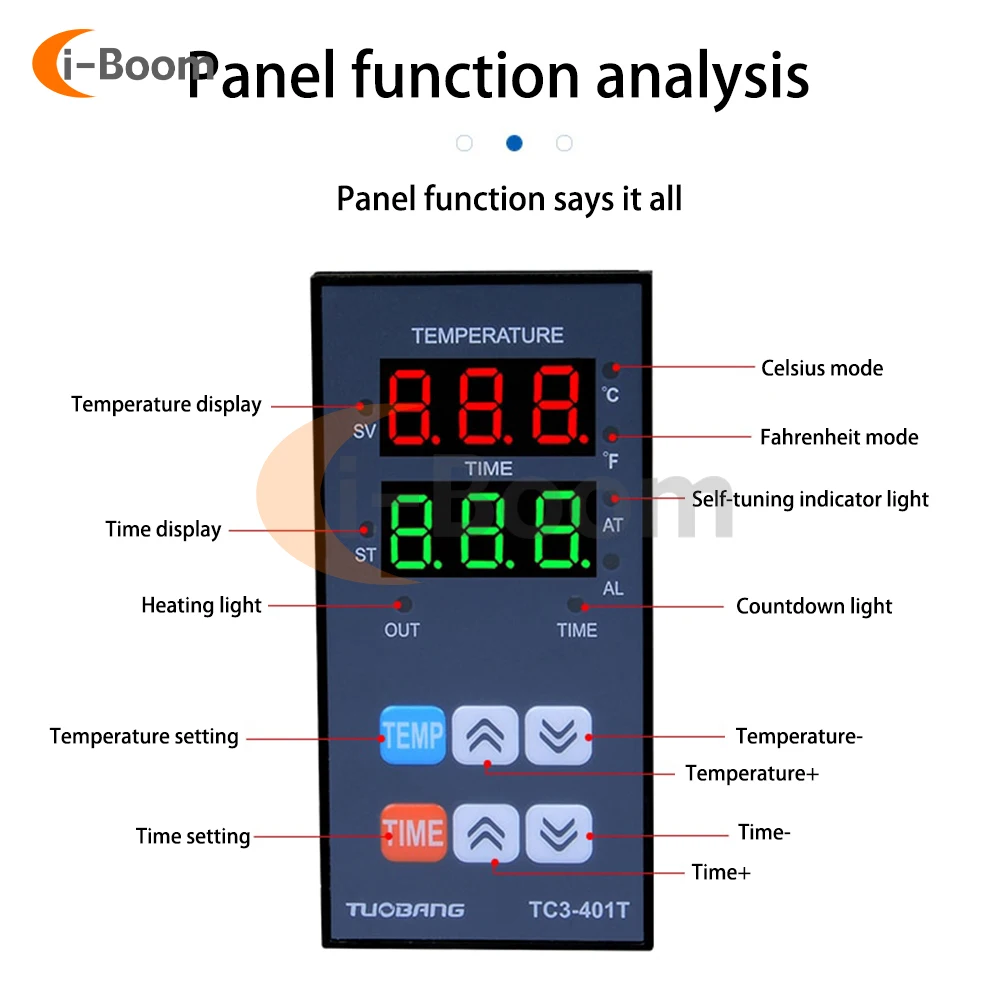 TC3-501T Digital Display Temperature Controller High Precision Temperature Monitoring Instrument Thermostat 0~300℃ Adjustable