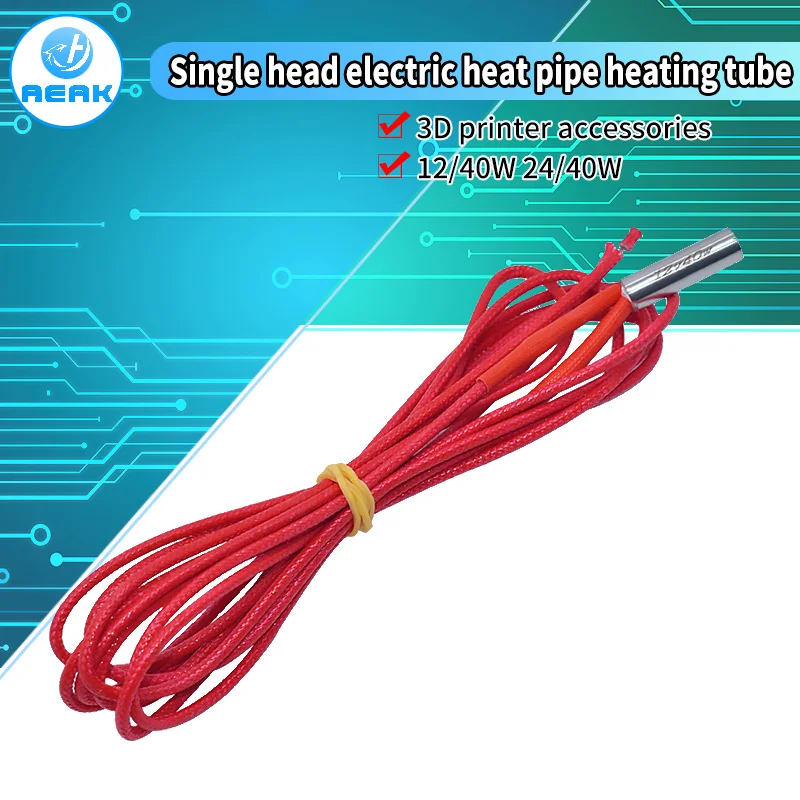 3D Printer Parts Cartridge Heater 12V 24V 40W 30W 6x20 Reprap Cable 100cm For J head Hotend V6 MK8 PT100 Heat Block WAVGAT