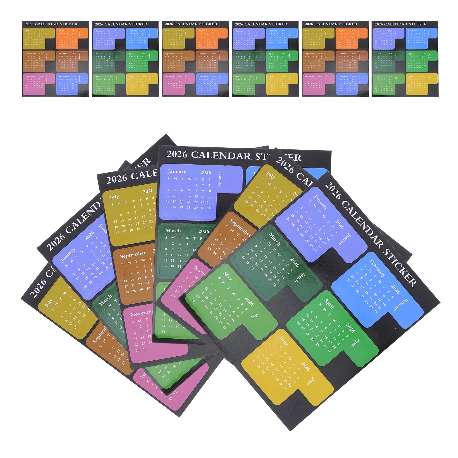 

6 Sets Calendar Sticky Paper Labels Stickers Scrapbook Planner Month Tabs Adhesive