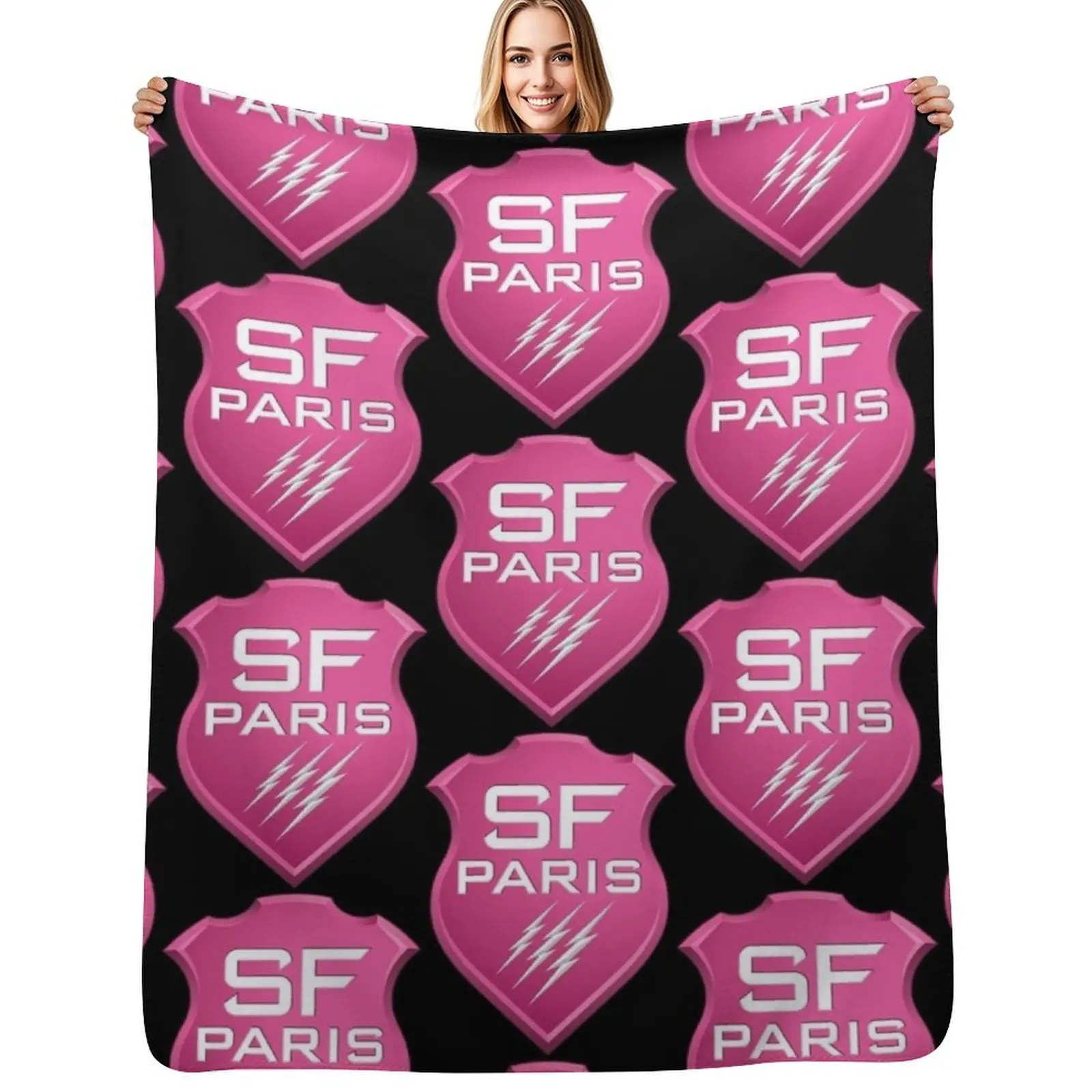 Manta de microfibra acogedora con diseño de Stade francais paris rugby para el hogar y el dormitorio