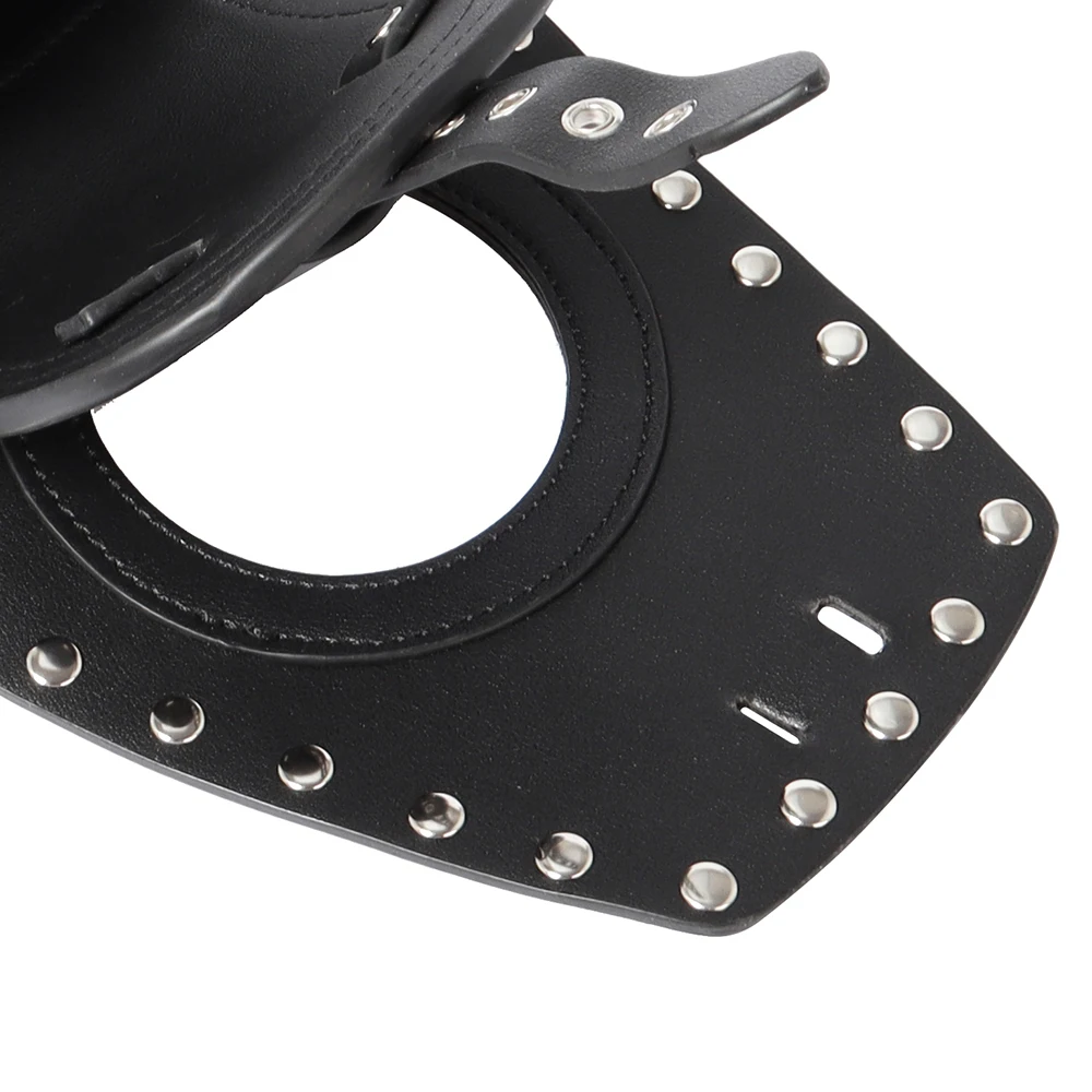 BLACK Motorcycle PU Leather Fuel Gas Tank Bag Pad Cover Fits For Harley Sportster Iron XL 883 1200 48