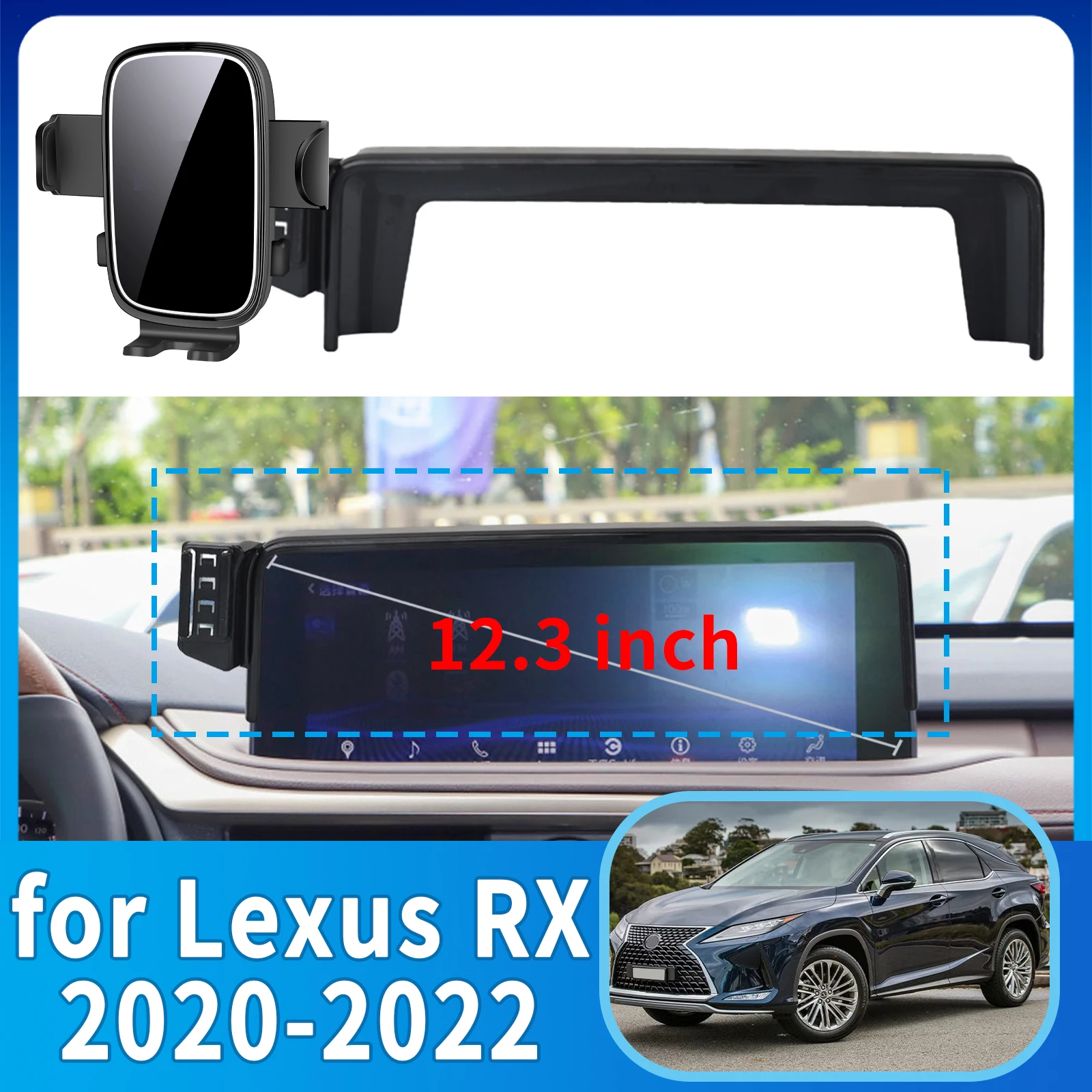 

fit for Lexus RX 2020 2021 2022 (12.3in/8in) Phone Holder, Dashboard Screen Mount Bracket Easy Installation​​ Car accessoires