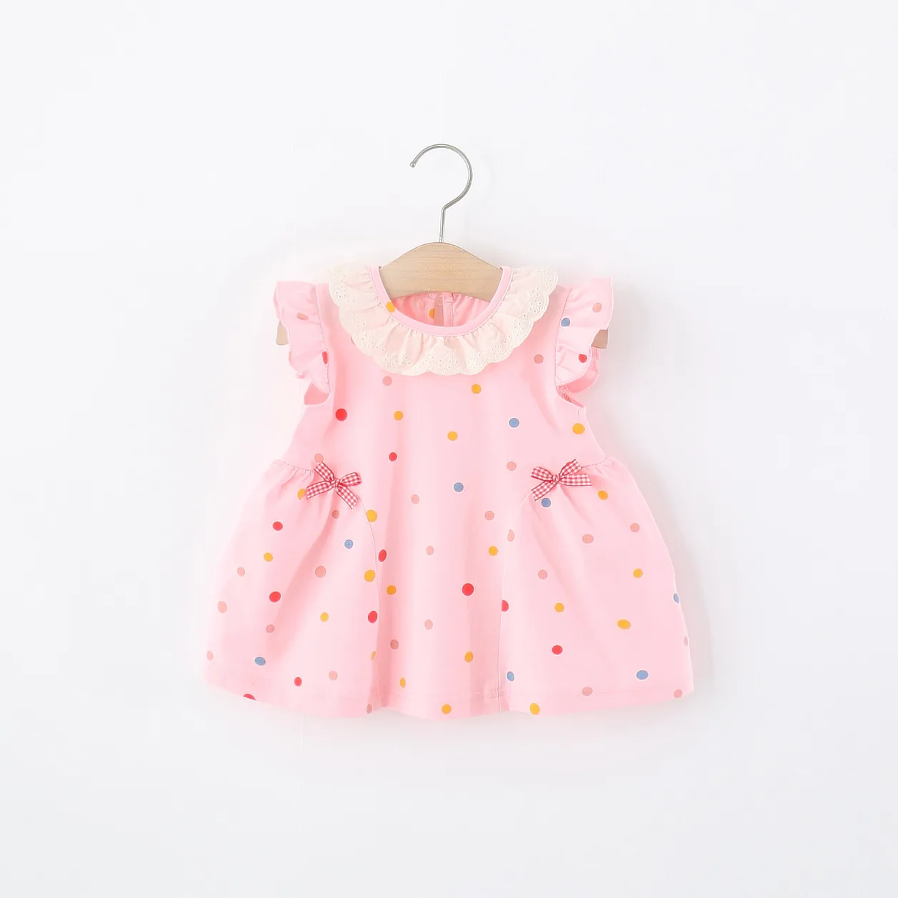 

Summer New Cute Polka Dot Baby Girl Dress Sweet Checkered Bow Children'S Clothing (3-24 Months)