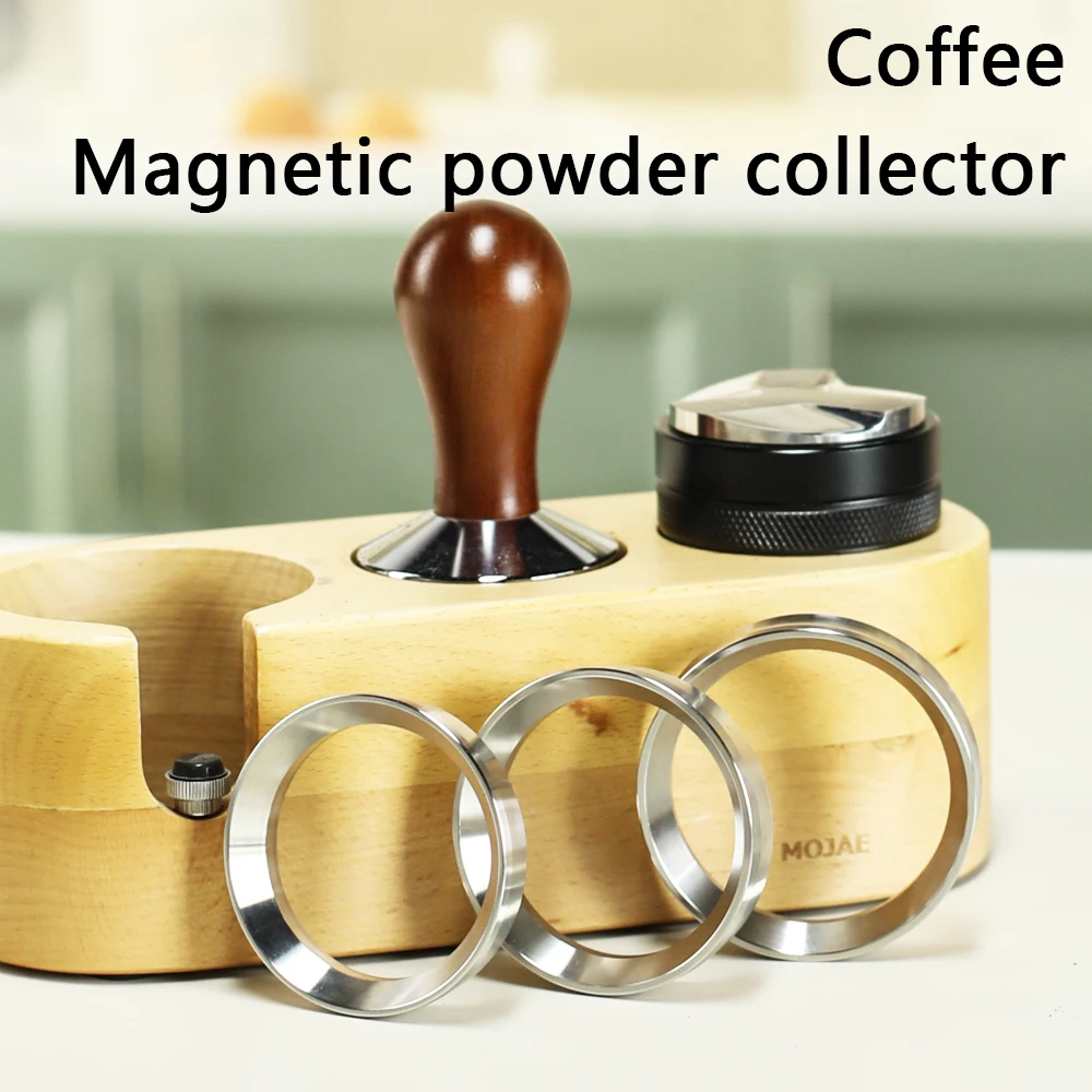 Stainless steel anti spill powder ring outer card with 8 magnetic suction points for coffee machine handle 51/53/58MM powder rin