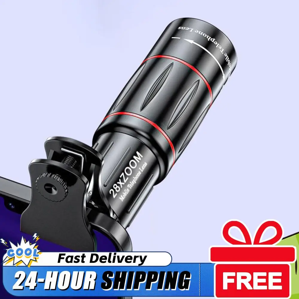 

18/28/36X HD Telescope Lens Clip-On Zoom Phone Camera Telephoto Lens Optical Telescope Lens for Camping Hunting Sports