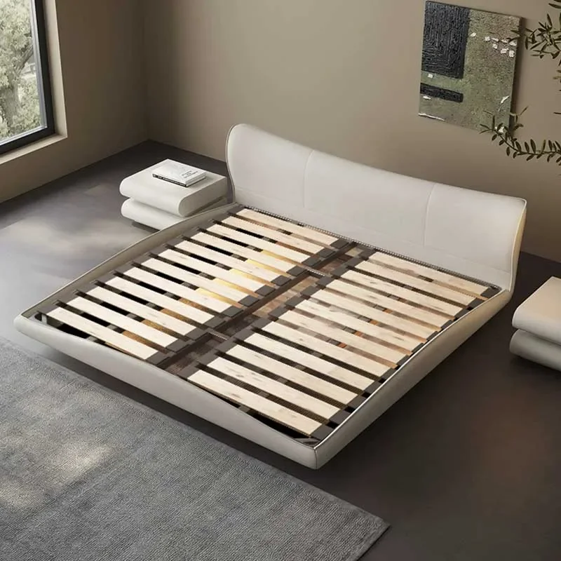 Bed Style Luxury Italian Full Size Queen Double Bed Floor Wood Trendy Cama