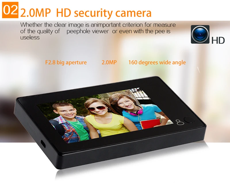 Digital Door Viewer Peephole 1080P Door Camera for Home Apartment Hotel Office Security 4.3-Inch 1800mAH Cat Eye