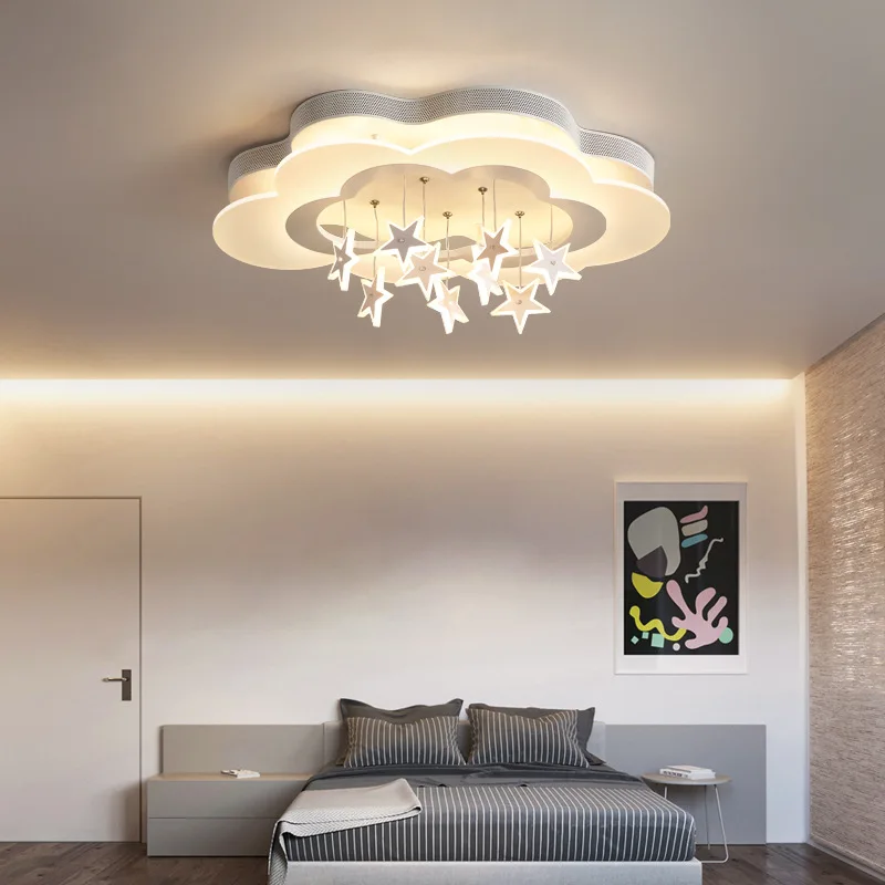 Modern Creative Cloud Star Ceiling Lamp Children Room Restaurant Boy Girl Bedroom LED Eye Protection Chandelier Home Decor Light