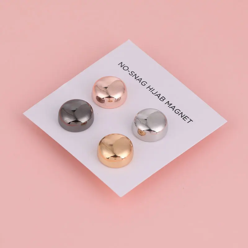 4PCS/Set Strong Metal Plating Magnetic Hijab Clip Safe Hijab Brooch Luxury Accessory No Hole Pins Brooch Magnet for Muslim Scarf