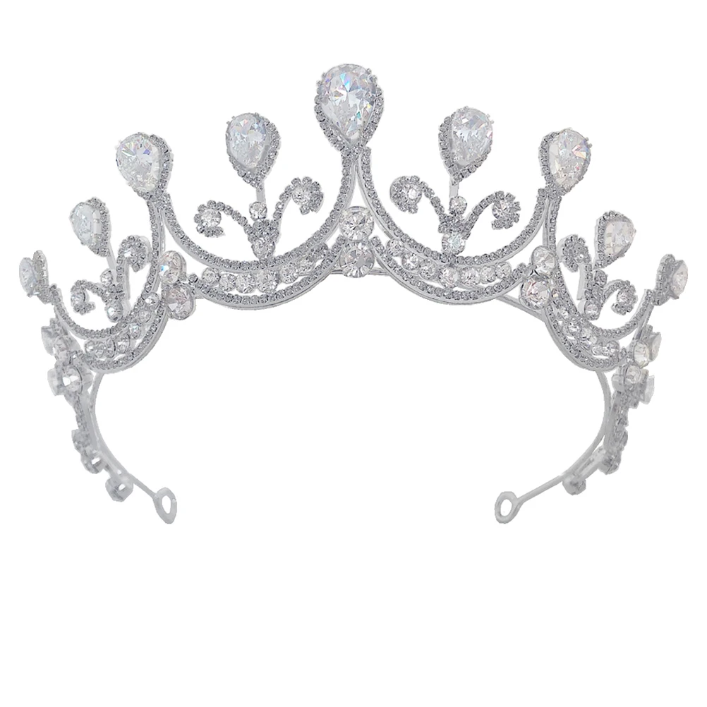 

Zircon Bride Crown Rhinestone Headdress Tiara Diamond Alloy Wedding Dress Hair Accessories Lightweight Comfortable Party