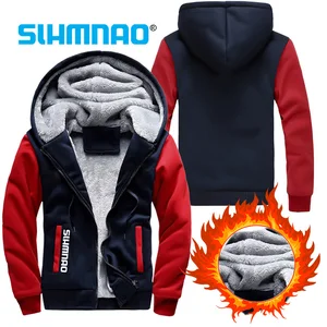 New Fishing Jacket Men's Hooded Jacket Winter Thick Warm Wool Zipper Hooded Jacket Casual Sportswear Men's Sportswear