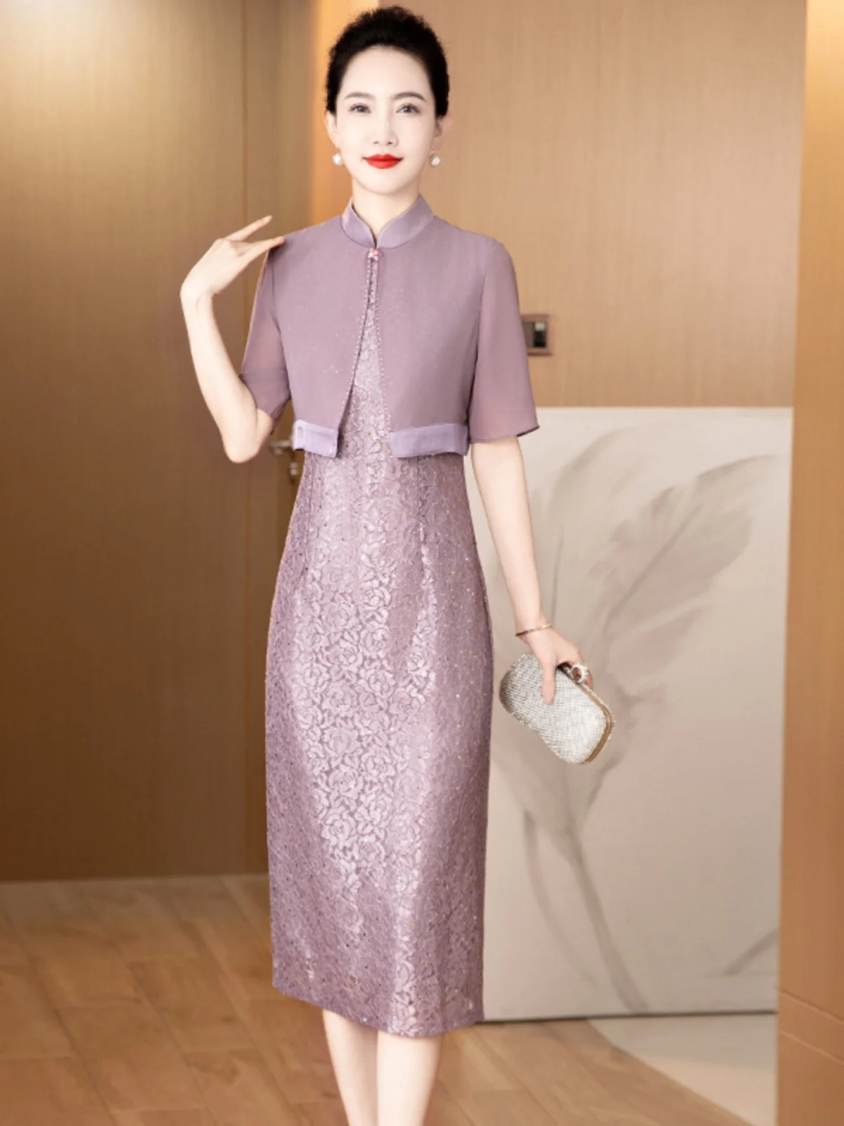 

Ele Young Chinese Sle Wedding Dr Summer New Arrival High Quali One-Piece Dr Fake Two-Piece Dr