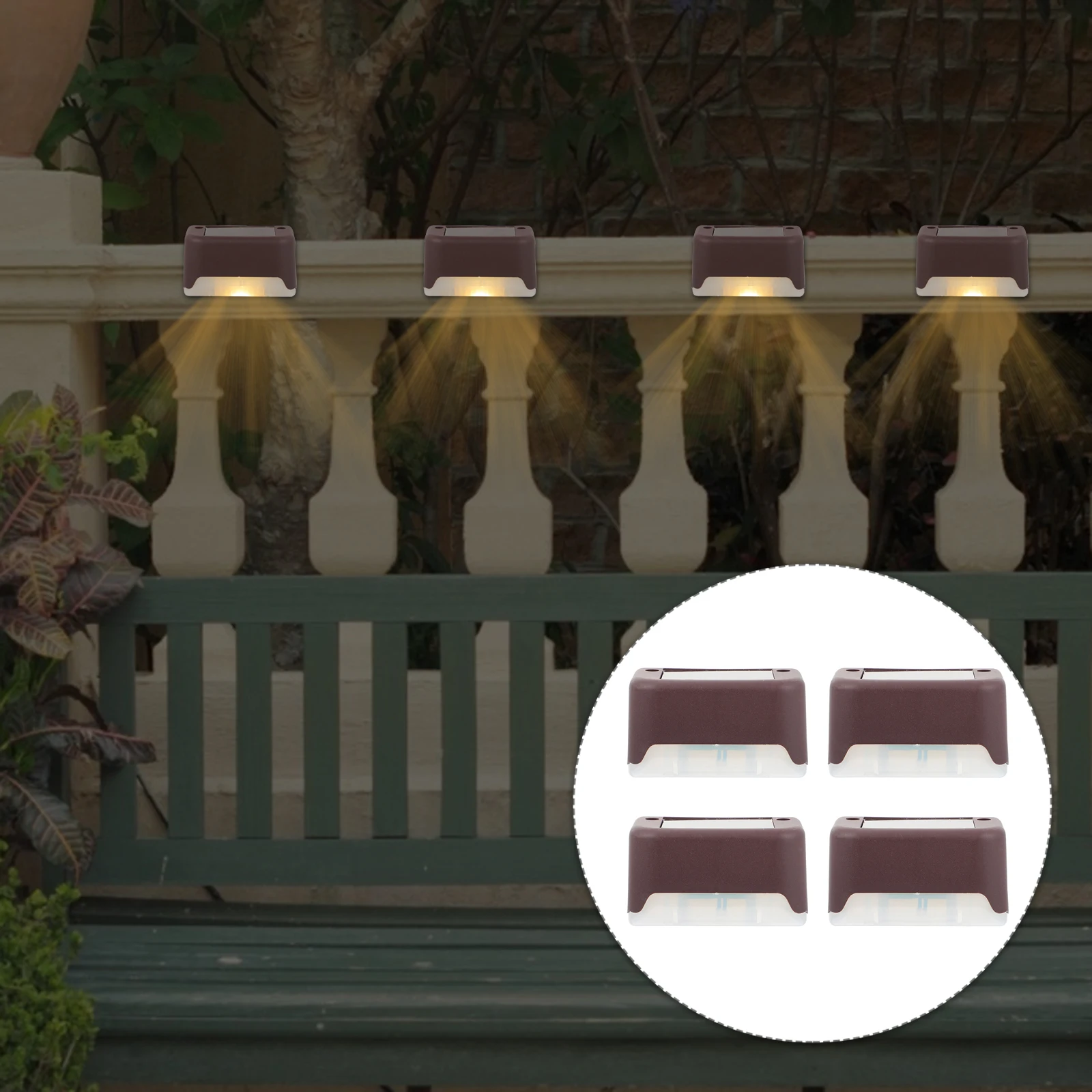 

Yard Lights ABS Plastic Solar Fence Lamp Waterproof LED Stair Light Outdoor Garden Gifts Durable Easy Install Solar Lights
