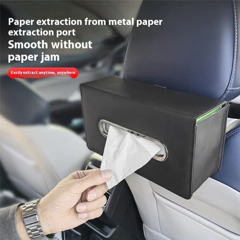 

ABKP-автомобильная коробка для салфеток, кожаная подвесная сумка, подлокотник на спинку сиденья, ящик для хранения, чехол для салфеток на заднем сиденье, фиксированный ремень, аксессуары для интерьера