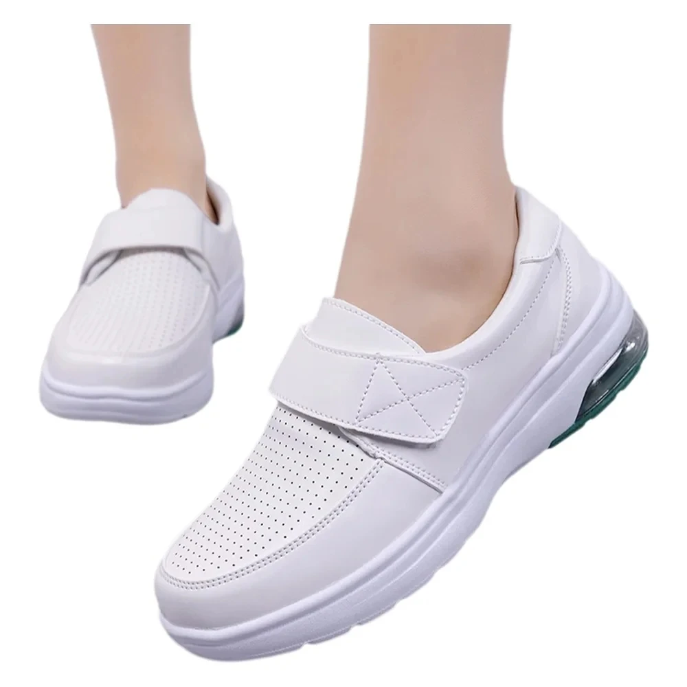 

Nursing Shoes with Magic Tape Soft Sole White Sneakers for Hospital Work Comfortable Footbed Design New Autumn Style