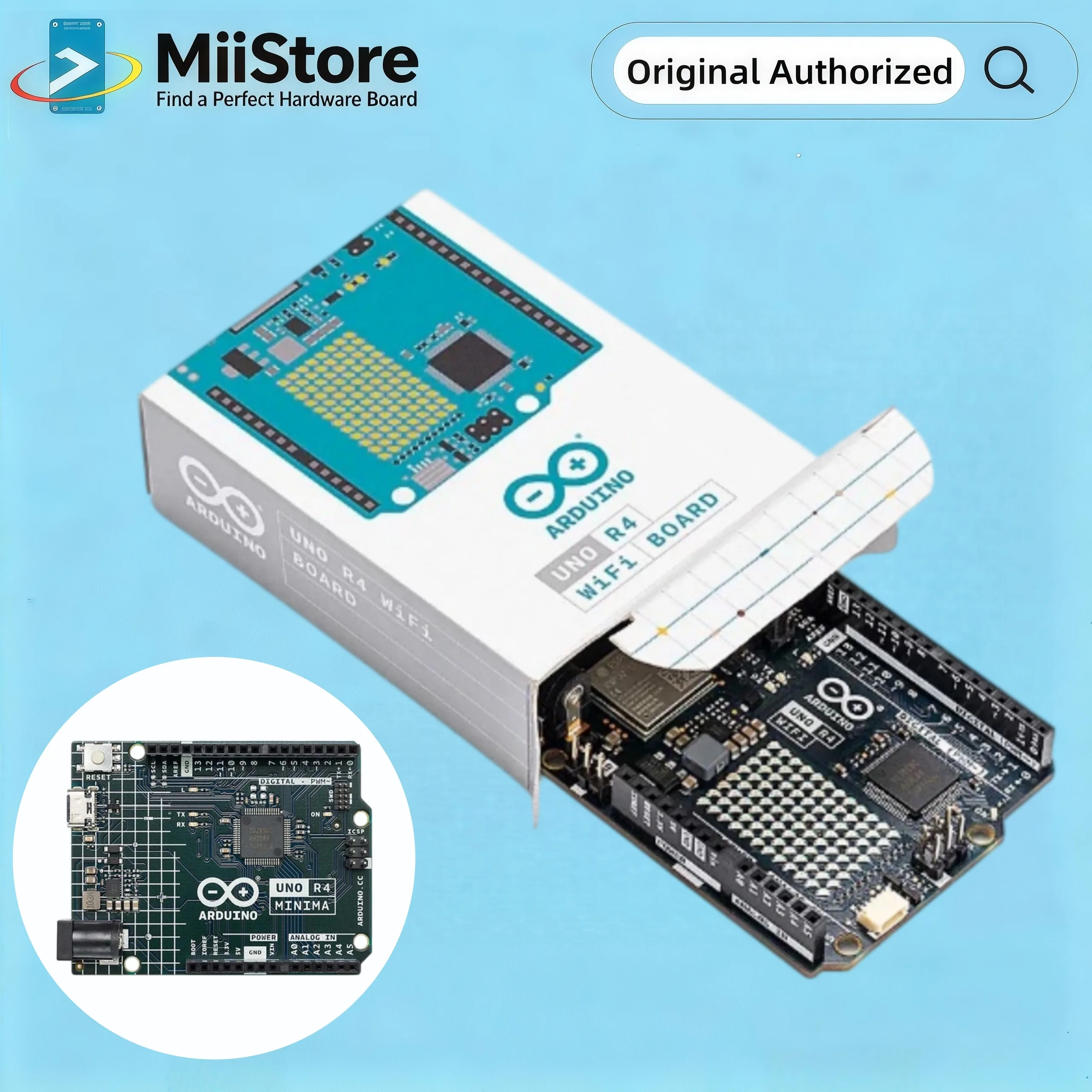 Arduino UNO Rev4 Minima, 32-bit Microprocessor, Arm-Cortex-M4, 12-bit DAC, CAN BUS