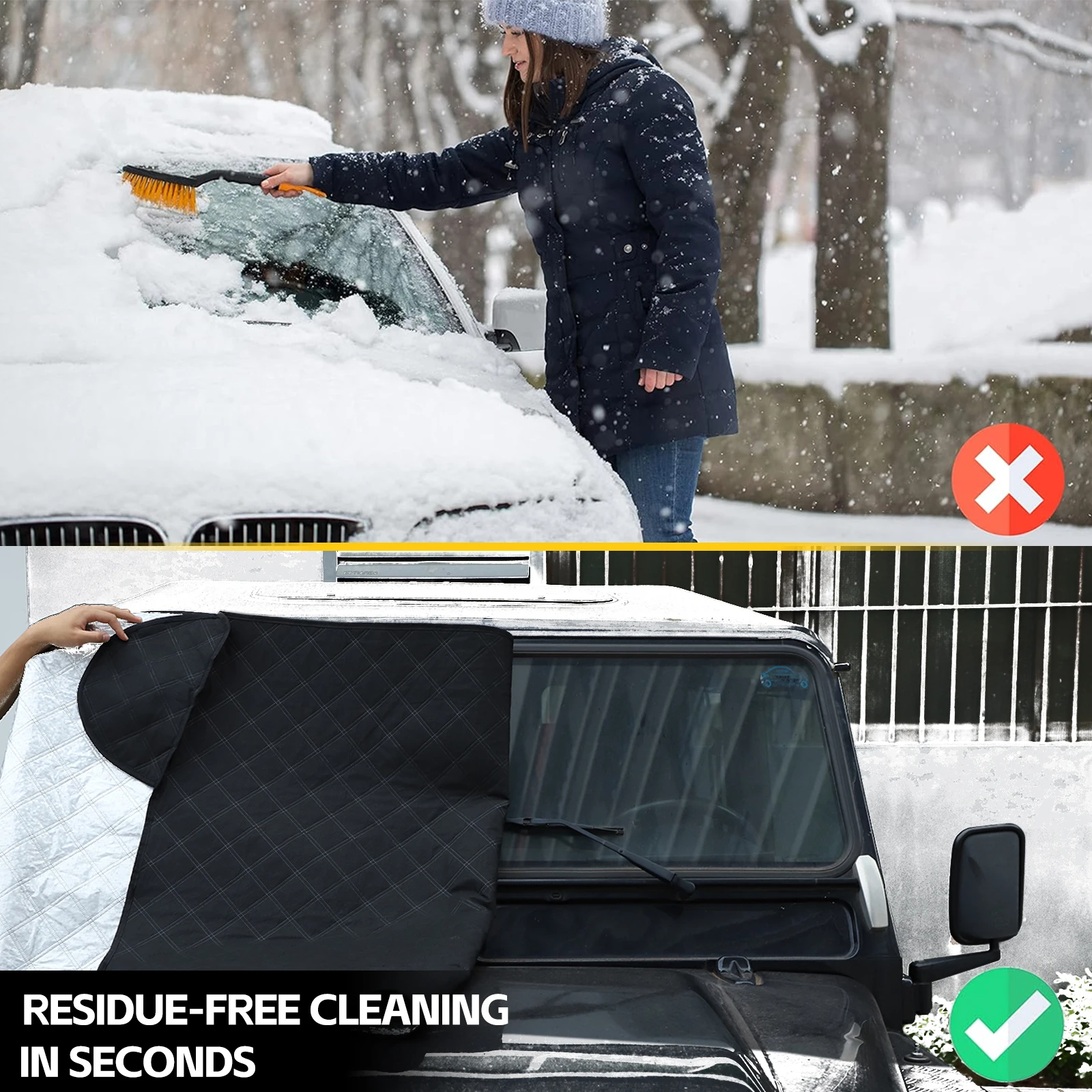 Car Winter Windshield Snow Cover Snowproof Anti-Frost Ice Control Sunshade Protector Cover For LR Defender 90 110 130 2004-2018