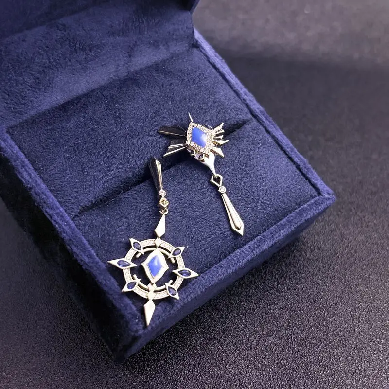 أنيمي هونكاي: ستار السكك الحديدية الأحد تأثيري الأذن دبوس الأذن أقراط مشبكية أقراط مجوهرات اكسسوارات قلادة الدعائم هدايا الهالوين