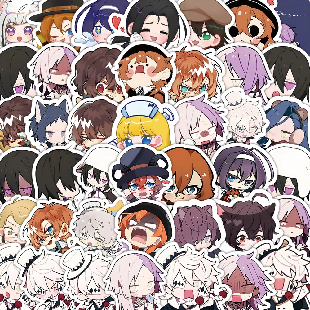 10/30/60pcs Cool Bungou Stray Dogs Anime Stickers for Laptop Skateboard Bike Cute Decals Toy Gift Sticker Wholesale