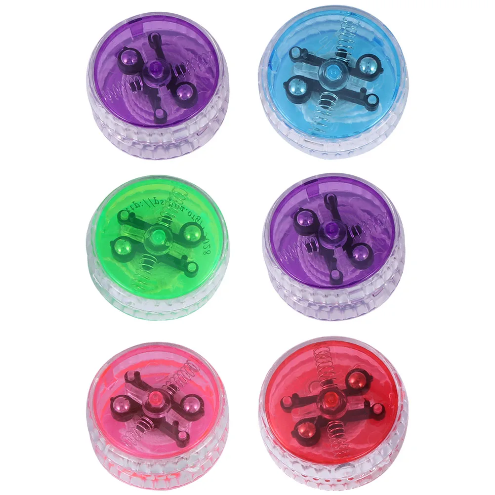 

6Pcs LED Luminous Yoyo Flashing Light Learning Plastic Pull Line for Hand Eye Skills Yoyo