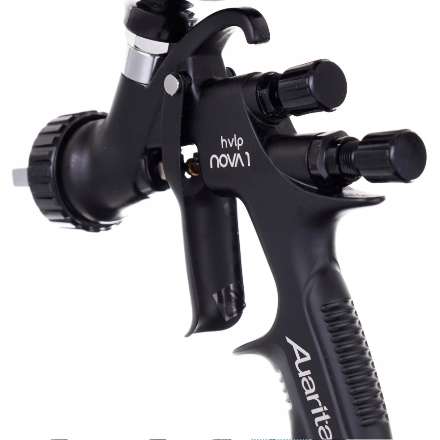 NOVA 1 Original Auarita Spray Gun HVLP Nozzle 1.3mm Gravity Feed Black 600ml