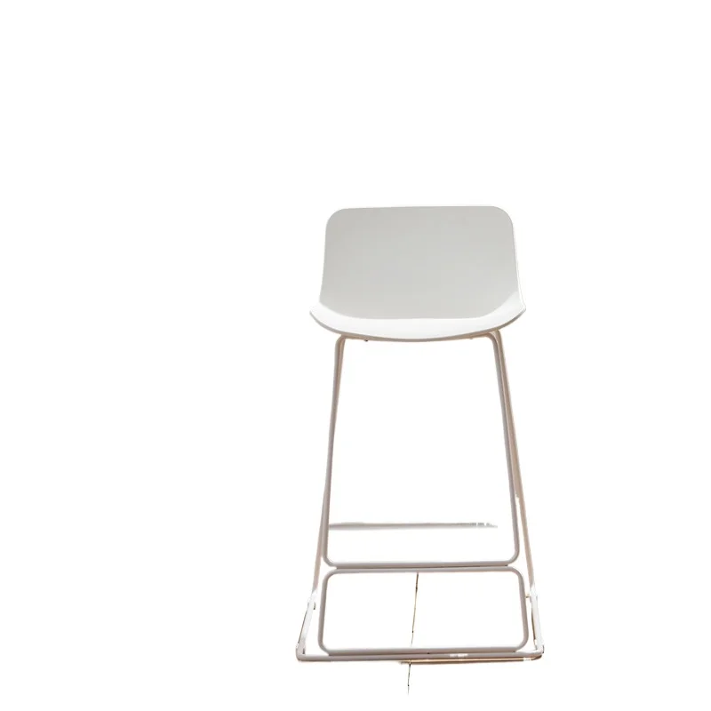 

Nordic style simple plastic bar chair, hollow design stackable home bar front desk high chair