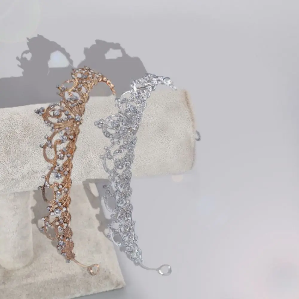 أزياء الزركون الزفاف أغطية الرأس الكلاسيكية الفضة / الذهب حجر الراين عقال خمر الأميرة تاج عيد ميلاد #1