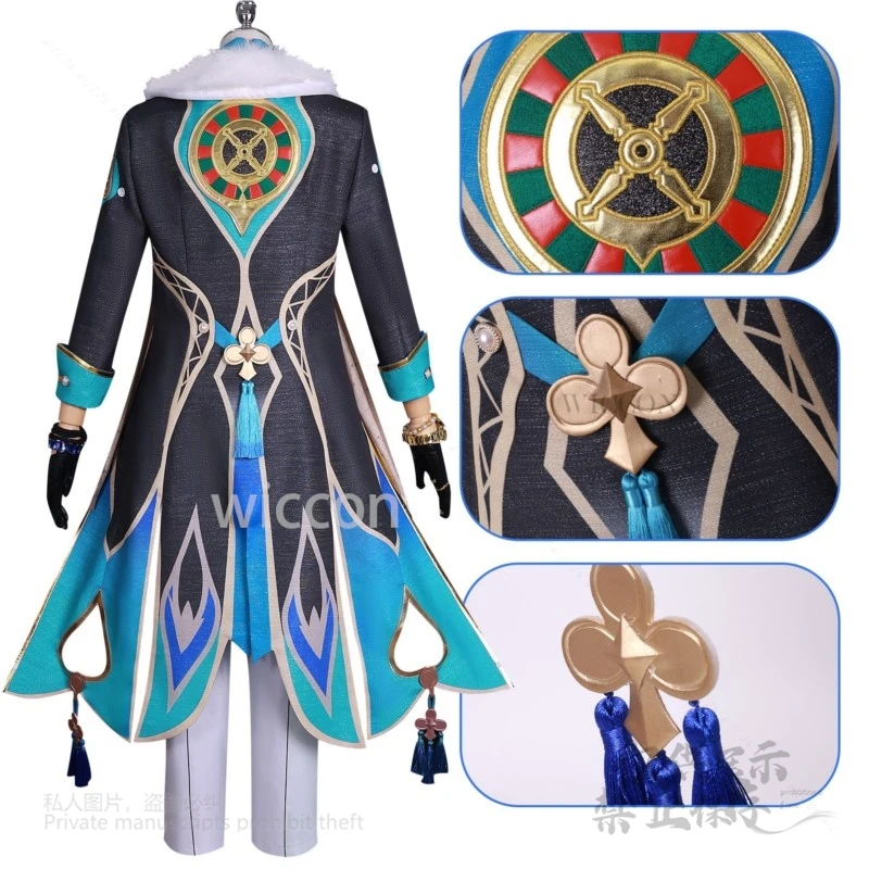 Disfraz de Aventurina para hombre, juego de cómic Con Honkai Star Rail, conjunto completo, uniforme, zapatos de Aventurina, accesorios, pelucas, personalizado