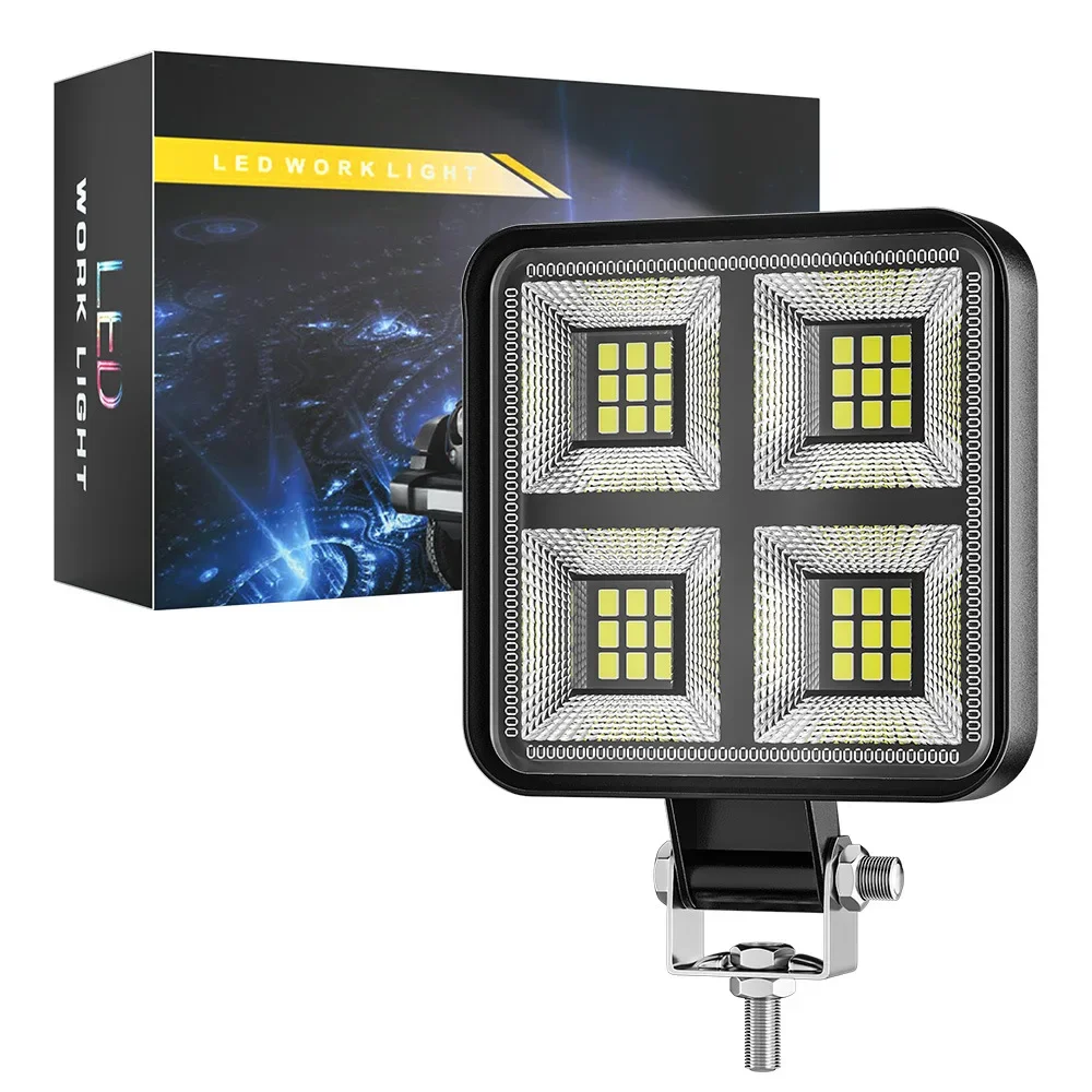 New 3-inch car LED working light 9-80V square floodlight side road motorcycle engineering car agricultural machinery car