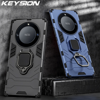 KEYSION Shockproof Armor Case for Huawei Honor X9A 5G X9b X9 X50 Silicone Ring Stand Phone Back Cover for Honor Magic 6 5 4 Lite