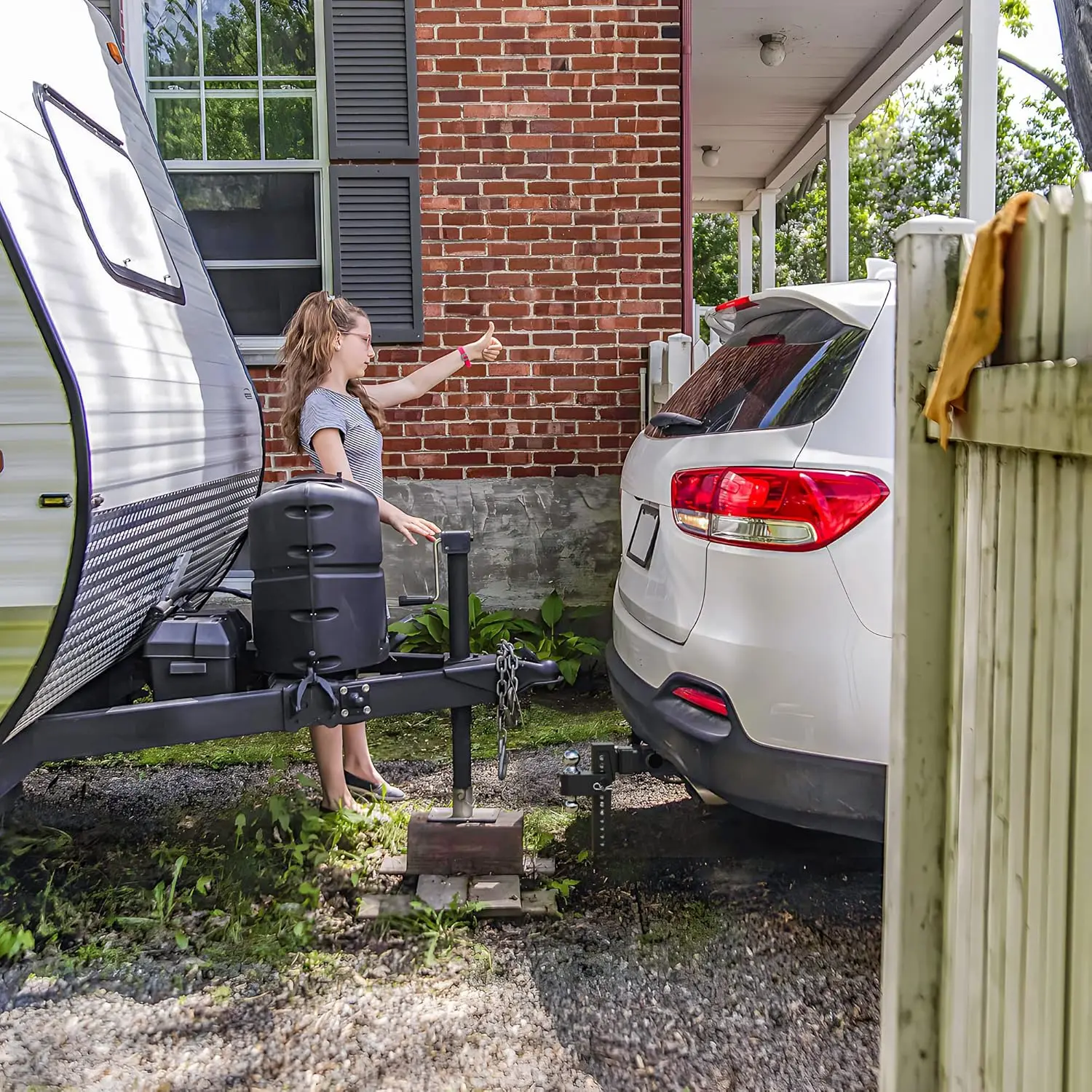 Engate receptor de 2,5 polegadas, bola dupla (2'', 2-5/16'', cabe em engate receptor de 2,5, engate suspenso de 10 polegadas, engate GTW de 18,500 LBS