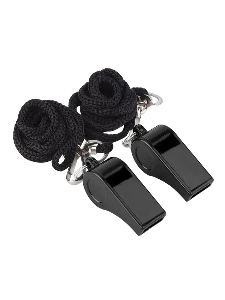 Sifflet noir de haute qualité pour jeu d'arbitre, sifflet licou pour voyage en plein air, randonnée, adapté aux jeux de basket-ball et de volley-ball