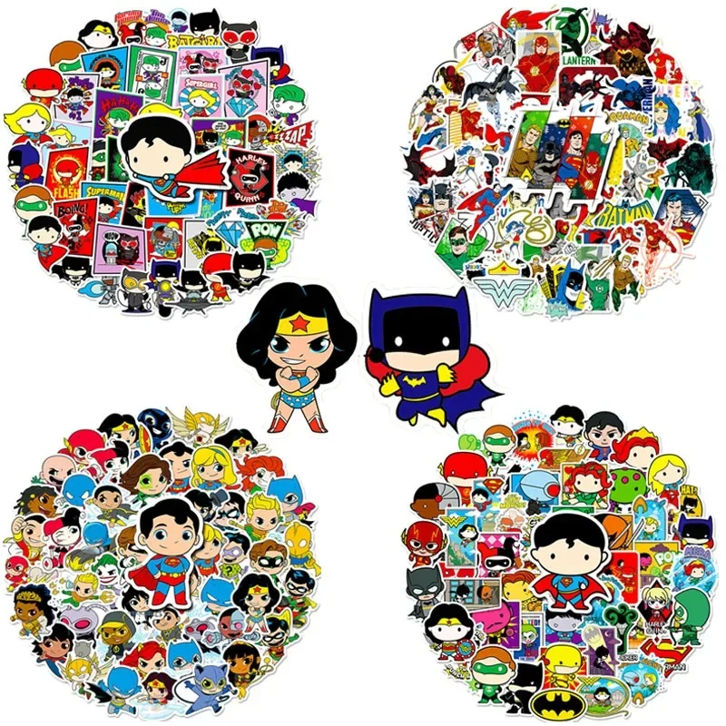 

Warner Brothers Batman Comics superhero Peripheral stickers Q version waterproof graffiti stickers cute style cartoon gift