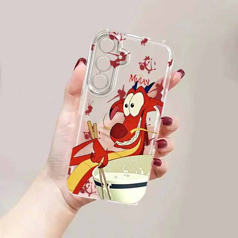 

Disney Mulan Dragon Cartoon For Samsung S25 S24 S23 S22 S21 S20 S10 Ultra Plus Edge FE 5G Transparent Phone Case