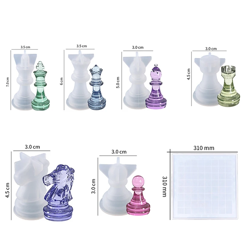 1PC International Chess Epoxy Resin Mold Silicone Mold Chess Piece Mould DIY Party Crafts Jewelry Home Decorations Casting Tools