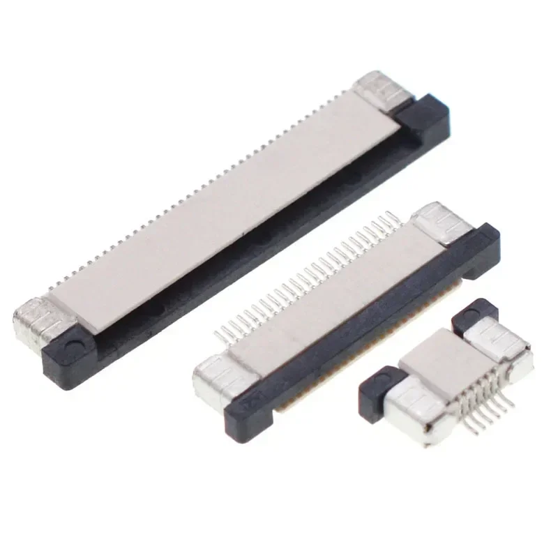 05mm Pitch Under Clamshell Socket FPC FFC Flat Cable Connector, 4P, 5P, 6P, 8P, 10P, 12P, 14P, 16P, 20P, 22P, 24P, 30P, 34P, 10p