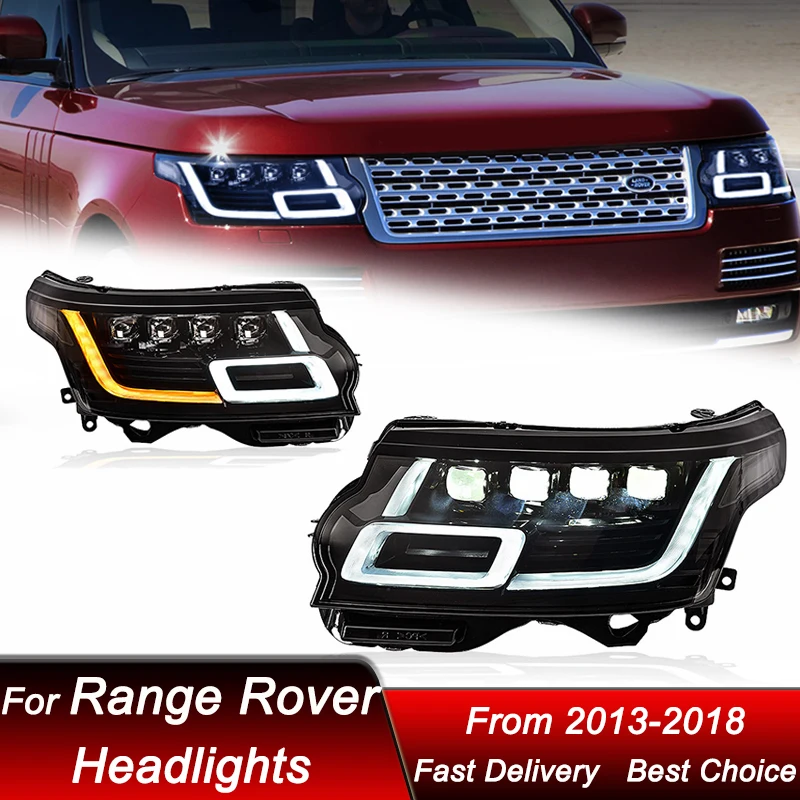 

Автомобильные фонари для Land Rover Range Rover 2013-2018, новый стиль, передние фонари, дизайнерские фонари для указателей поворота