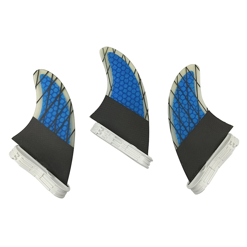 New Style Double Tabs 2  Fins L Size Surfboard Honeycomb Carbon Fiberglass Fins Blue Double Tabs 2 Hot Sell Fin Quilhas UPSURF