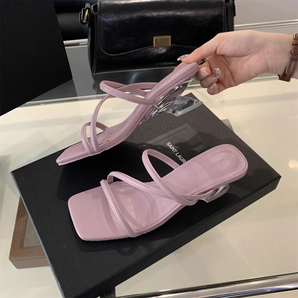 

Women's Summer Fashion High Heels Sandal Clear Strange High Heels Sandal Sexy Narrow Band Design Ladies Outdoor Party Sandals
