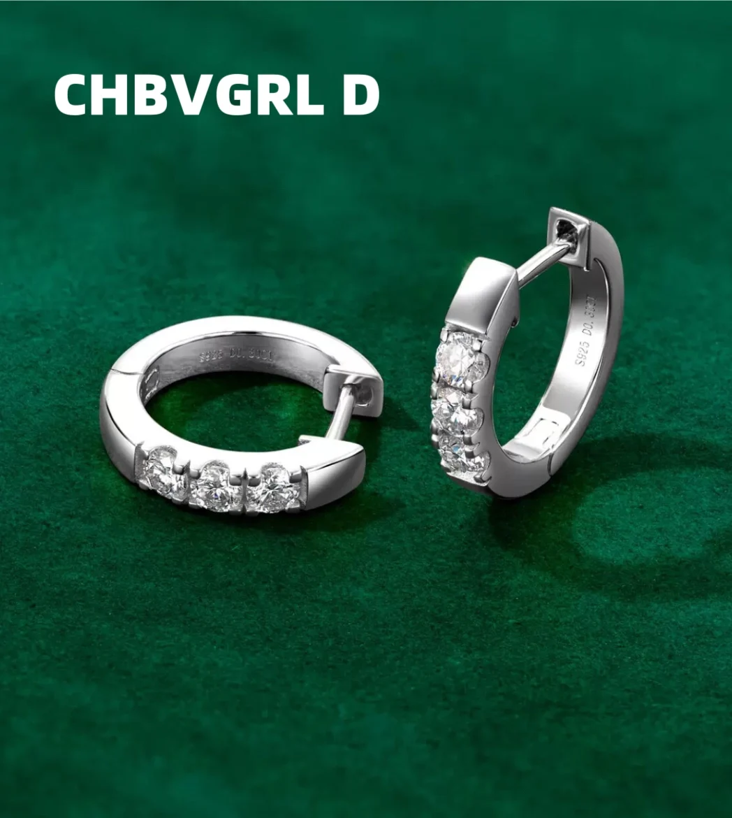 

[Classic] Flashing Moissanite Simple Circular Earrings S925 Sterling Silver luxury versatile must-have personal earrings