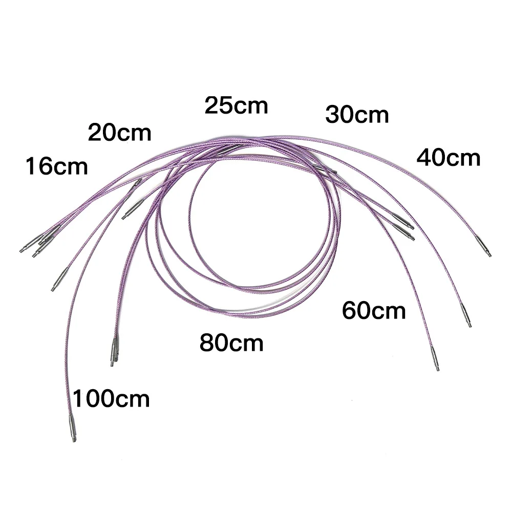 NEW interchangeable circular knitting needle Connecting line Spiral pattern metal connector 40cm60cm80cm100cm needle plugs