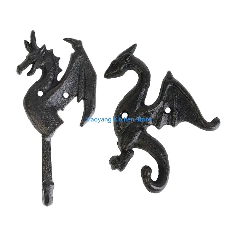 69HC Artistic Iron Dragon Hook For Hanging jackets And Bags Durable Metal Wall Decoration With Design