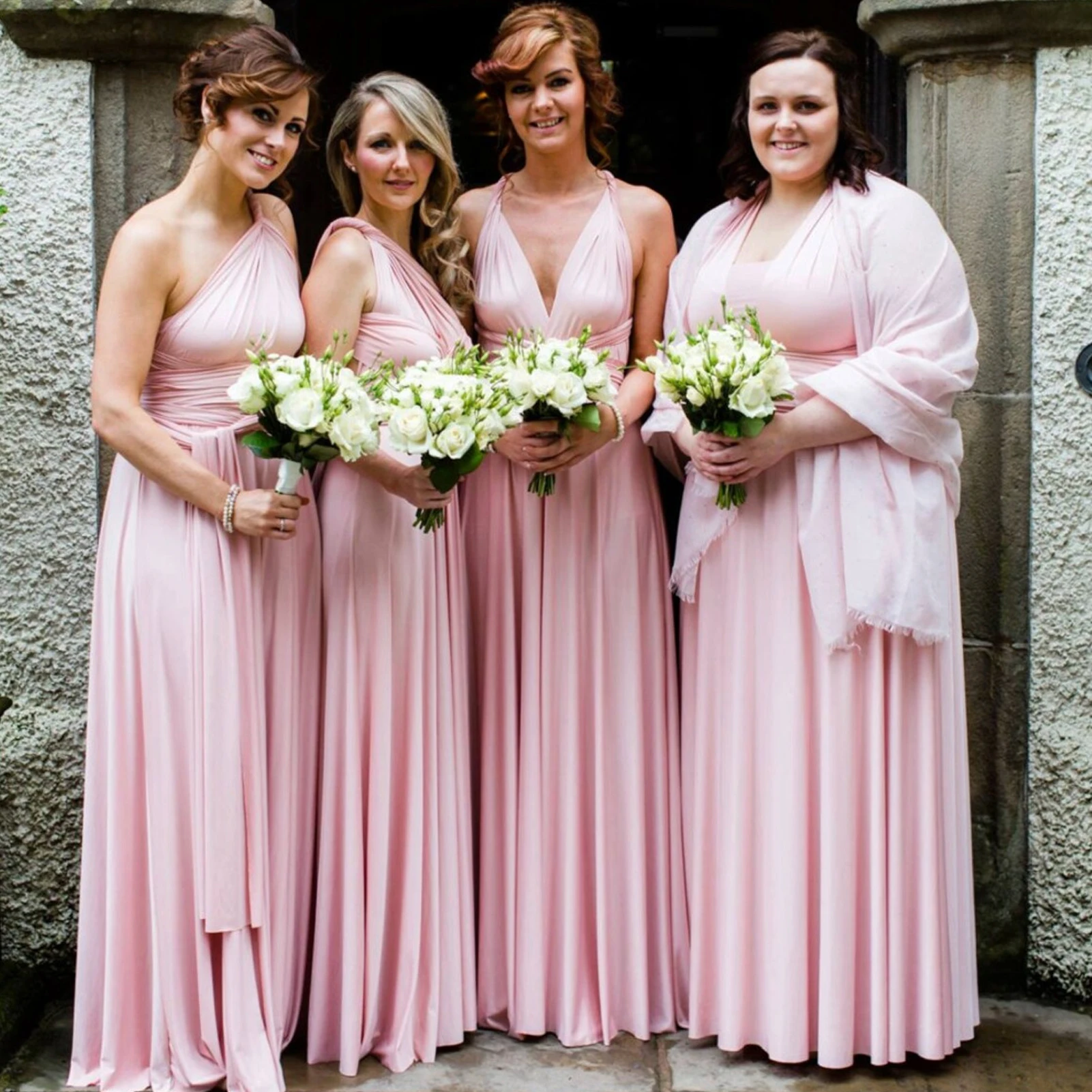 Vestido de dama de honra Cetim A feminino, elegante vestido sem mangas, até o chão, dama de honra, vestido torcer, chique, casamentos