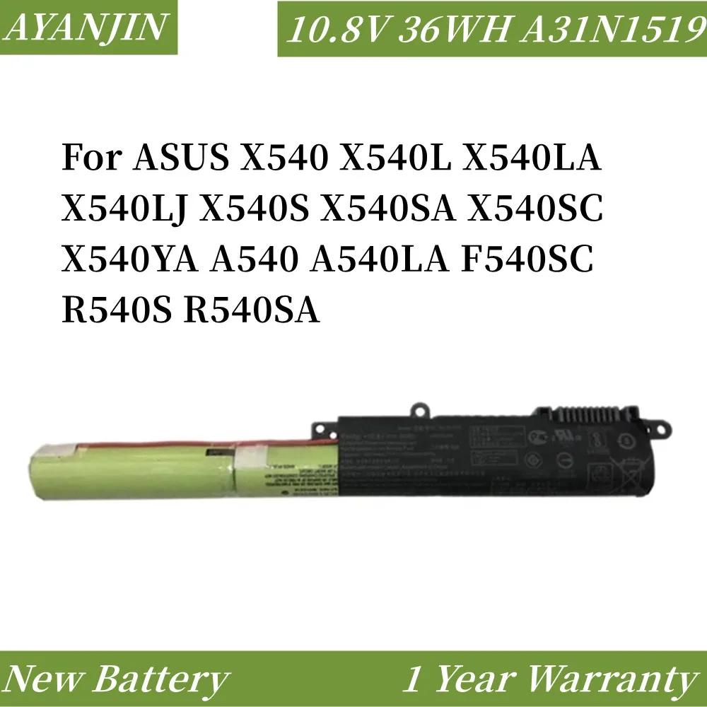 10.8V 36WH 3400mAh A31N1519 Battery for ASUS X540 X540L X540LA X540LJ X540S X540SA X540SC X540YA A540 A540LA F540SC R540S R540SA