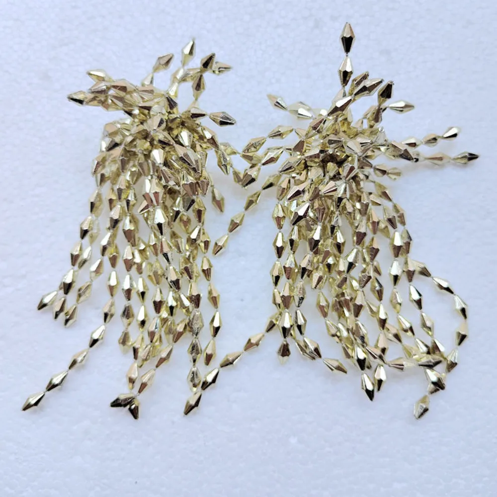 1Pair Versatile Exaggerated Explosion Earrings High End Plastic Ear Jewelry Flower Tassel Earrings Beads Earrings