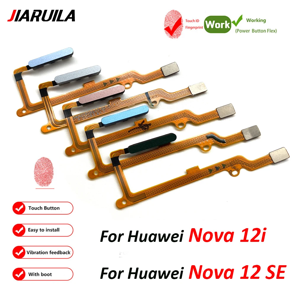 

10Pcs，Fingerprint Sensor Home Return Key Menu Button Cable For Huawei Nova 4e 3 3i 5T 6 6SE 7i 7 12 9 se 8i 10Z 10SE 11i 11se 1