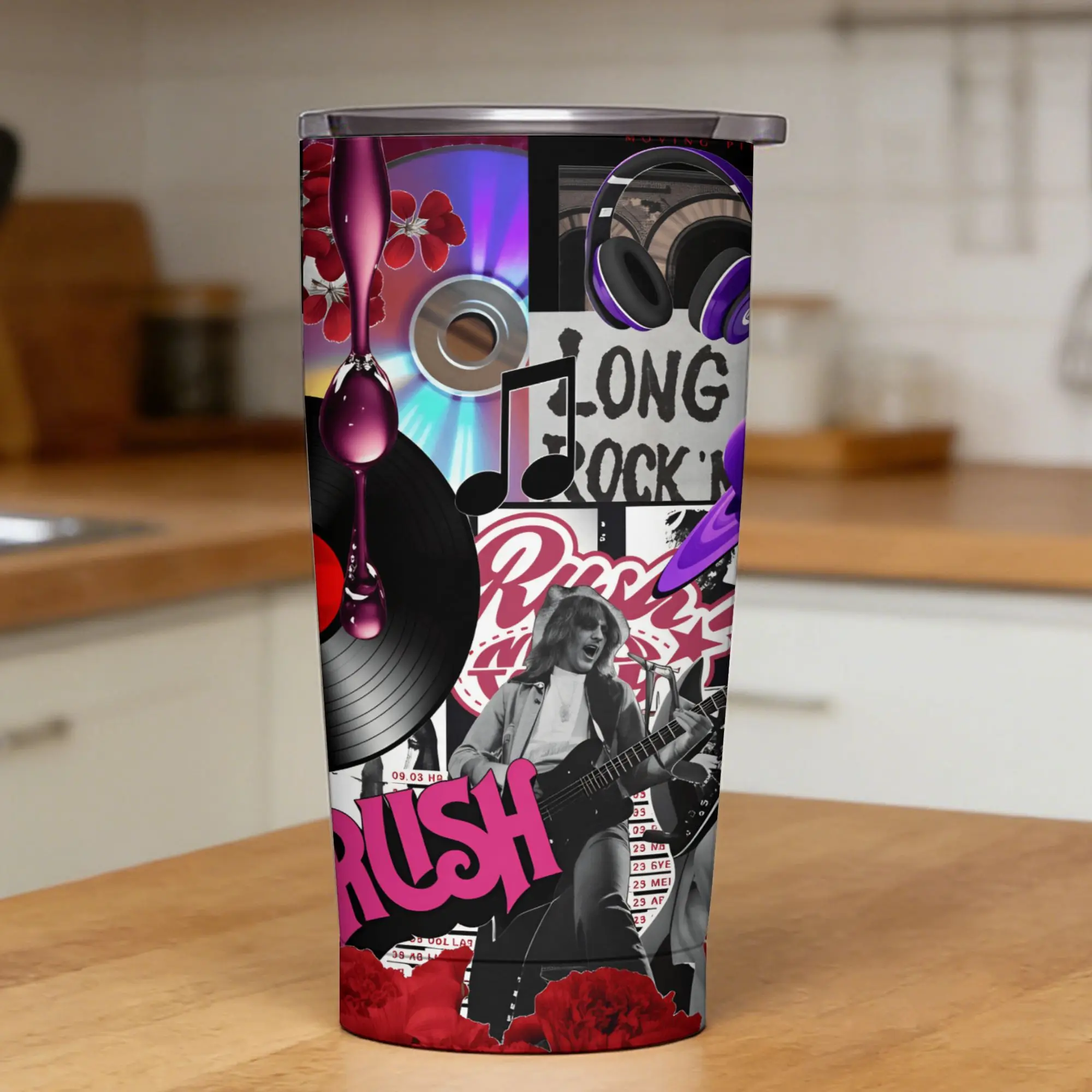 Rush Band Tumbler  Cold and Hot Keep Heat Stainless Steel Thermal Cups Custom Mugs Cup,
