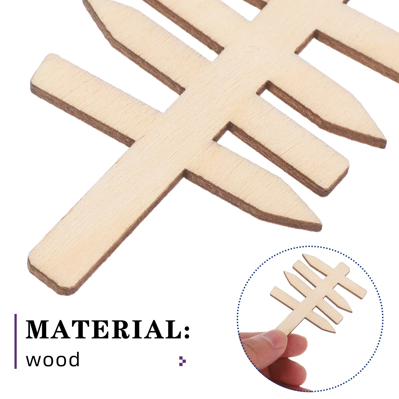50Pcs Wooden Mini Road Signs Blank Decorative Plaque for DIY Early Learning Educational Use Dollhouse Scenery Props Wall Decor