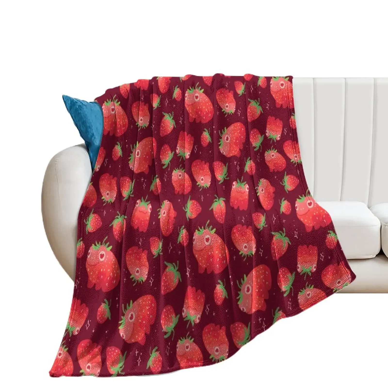 

Strawberry frogs repeating pattern Throw Blanket Soft Plush Plaid christmas decoration blankets ands Blankets